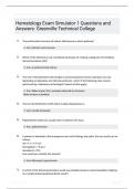 Hematology Exam Simulator 1 Questions and Answers Greenville Technical College