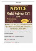 NYSTCE CST 222 (1-6) Assessment Test Questions Containing 345 terms with Verified Solutions 2024.