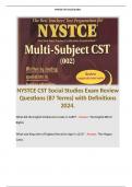 NYSTCE CST Social Studies Exam Review Questions (87 Terms) with Definitions 2024.