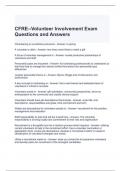 CFRE--Volunteer Involvement Exam Questions and Answers 100% correct