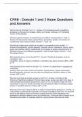 CFRE - Domain 1 and 2 Exam Questions and Answers- Graded A