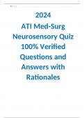 ATI Med-Surg Neurosensory Exam 2024 Complete Solution Package
