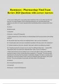 Rasmussen - Pharmacology Final Exam Review 2024 Questions with correct Answers