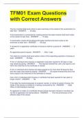 TFM01 Exam Questions with Correct Answers