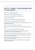 BIO 101/NVCC BIO 101 Exams Package Deal Full Solutions Pack
