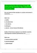 Straighterline Microbiology Unit 1-25 Final Exam Review With 100% Correct Answers 2024