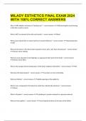 MILADY ESTHETICS BUNDLED FINAL EXAMS 2024 WITH 100% CORRECT ANSWERS