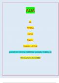 AQA AS PHYSICS 7407/2 Paper 2 Version: 1.0 Final *JUN237407201* IB/M/Jun23/E7 7407/2| QUESTION PAPER & MARKING SCHEME| [MERGED] Marking scheme June 2023 | 