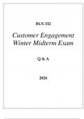 BUS 332 CUSTOMER ENGAGEMENT WINTER MIDTERM EXAM Q & A 2024 (GRAND CANYONBUS 332 CUSTOMER ENGAGEMENT WINTER MIDTERM EXAM Q & A 2024 (GRAND CANYON