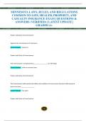 MINNESOTA LAWS, RULES, AND REGULATIONS  COMMON TO LIFE, HEALTH, PROPERTY, AND  CASUALTY INSURANCE EXAM | QUESTIONS &  ANSWERS (VERIFIED) | LATEST UPDATE |  GRADED A+