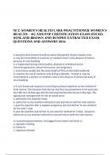 NCC WOMEN'S HEALTH CARE PRACTITIONER WOMEN'S HEALTH – AG AND FNP CERTIFICATION EXAM 4TH ED. WINLAND-BROWN AND DUNPHY EXTRACTED EXAM QUESTIONS AND ANSWERS 2024.