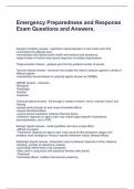Emergency Preparedness and Response Exam Questions and Answers