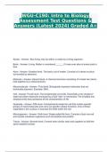 WGU-C190 Intro to Biology Assessment Test Questions & Answers (Latest 2024) Graded A+