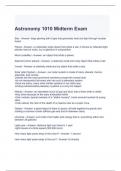 Astronomy 1010 Midterm Exam Questions and Answers