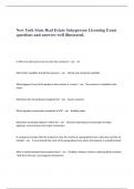 New York State Real Estate Salesperson Licensing Exam questions and answers well illustrated