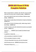 BMB 251 Exam 2 With Complete Solution