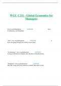 WGU C211 - Global Economics for Managers