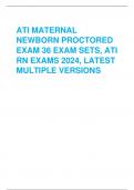 ATI MATERNAL  NEWBORN PROCTORED  EXAM 36 EXAM SETS, ATI  RN EXAMS 2024, LATEST  MULTIPLE VERSIONS A nurse is caring for a client who is at 32  wks gestation and is experiencing  preterm labor. What meds should the  nurse plan to administer? a. misoprostol