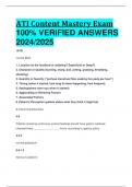 ATI Content Mastery Exam 100% VERIFIED ANSWERS  2024/2025