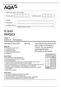 AQA A-LEVEL PHYSICS PAPER 3, Section B - Astrophysics. 2023 - QP(3BA)