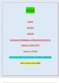 AQA A-level HISTORY 7042/2D Component 2D Religious conflict and the C| QUESTION PAPER & MARKING SCHEME/ [MERGED] Marking scheme June 2023hurch in  England, c1529–c1570