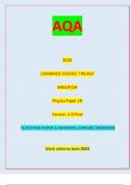 AQA GCSE COMBINED SCIENCE: TRILOGY 8464/P/2H Physics Paper 2H Version: 1.0 Final *JUN238464P2H01* IB/M/Jun23/E8 8464/P/2H| QUESTION PAPER & MARKING SCHEME/ [MERGED] Marking scheme June 2023