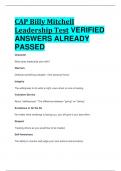 BEST ANSWERS CAP Billy Mitchell Leadership Test VERIFIED  ANSWERS ALREADY  PASSED