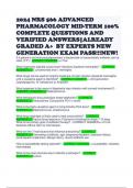 2024 NRS 566 ADVANCED PHARMACOLOGY MID-TERM 100% COMPLETE QUESTIONS AND VERIFIED ANSWERS|ALREADY GRADED A+  BY EXPERTS NEW GENERATION EXAM PASS!!!NEW!