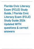 Florida Civic Literacy Exam (FCLE) Study Guide / Florida Civic Literacy Exam (FCLE) Study Guide 2024 Updated WITH questions & correct answers