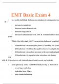 EMT Exam 4 JB Learning Questions with Answers 2022/2023| Verified Answers