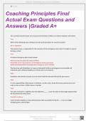 COACHING PRINCIPLES FINAL EXAMS WITH ACTUAL QUESTIONS AND ANSWERS |2024 (NEWEST) GRADED A+