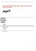 AQA A-LEVEL PHYSICS 7408-1 Paper 1 Mark scheme June 2023