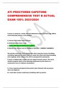ATI PROCTORED CAPSTONE  COMPREHENSIVE TEST B ACTUAL  EXATI PROCTORED CAPSTONE  COMPREHENSIVE TEST B ACTUAL  EXAM 100% 20232024