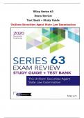 Wiley Series 63 Exam Review Test Bank + Study Guide Uniform Securities Agent State Law Examination |All Chapters,  Year-2024|