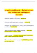 Lowa Dental Board – Jurisprudence Test Questions And Correct  Answers