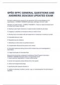 SPĒD SFPC GENERAL QUESTIONS AND  ANSWERS 2024/2025 UPDATED EXAM