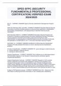 Package deal for SFPC ACTUAL EXAM WITH 100% CORRECT ANSWERS 2024/2025