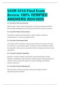 SASM 1010 Final Exam Review 100% VERIFIED  ANSWERS 2024/2025