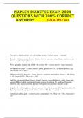 NAPLEX DIABETES EXAM 2024 QUESTIONS WITH 100% CORRECT ANSWERS GRADED A+