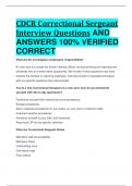 BEST REVIEW CDCR Correctional Sergeant Interview Questions AND  ANSWERS 100% VERIFIED  CORRECT