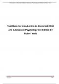  Introduction to Abnormal Child  and Adolescent Psychology 3rd Edition test bank .