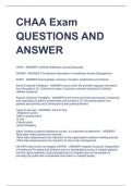 CHAA Exam QUESTIONS AND  ANSWER