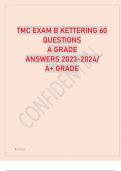 TMC EXAM B KETTERING 60 QUESTIONS AND ANSWERS LATEST UPDATE 2023