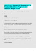 Jean Inman Domain III Management of Food and Nutrition Programs and Services (Pages 26-30) Questions and answers latest update 