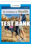 Test Bank For Invitation to Health - 20th - 2023 All Chapters - 9780357728345
