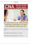 CNA FINAL EXAM STUDY GUIDE REVIEW QUESTIONS CONTAINING 299 TERMS WITH DEFINITIVE SOLUTIONS 2024