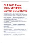 CLT 2023 Exam  100% VERIFIED  Correct SOLUTIONS