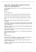 WGU C784 - APPLIED HEALTHCARE STATISTICS OBJECTIVE ASSESSMENT #1