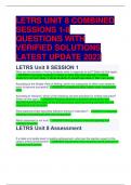UPDATED LETRS UNIT 8 COMBINED SESSIONS 1-8 QUESTIONS WITH VERIFIED SOLUTIONS LATEST UPDATE 