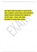 SOS NERC PREP RELIABILITY EXAM WITH  180+ CORRECT QUESTIONS AND ANSWERS  GOOD GRADE GUARANTEED GRADE A+  LATEST 2024 – 2025/ SOS NERC  RELIABILITY EXAM REAL EXAM